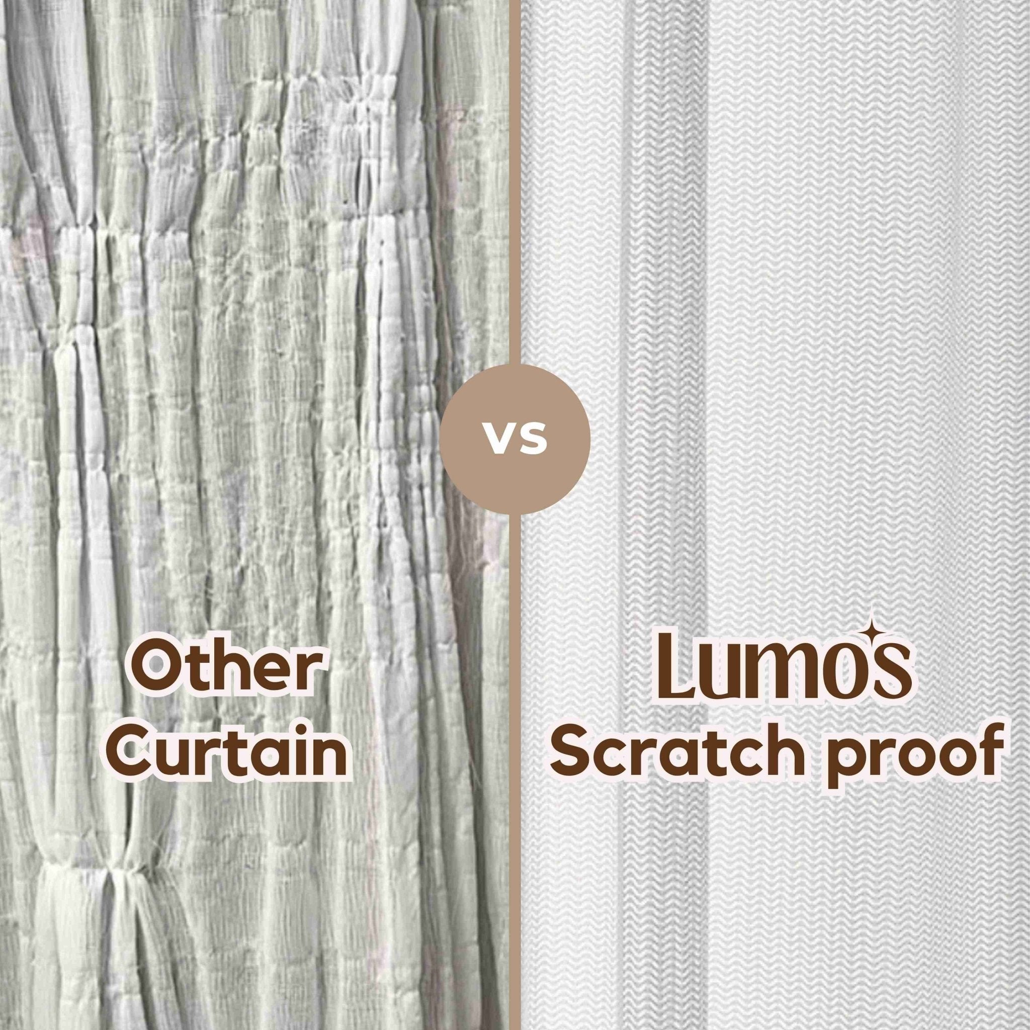 Comparison between Cat Proof Sheer Curtains by Lumos Curtains and by other brands