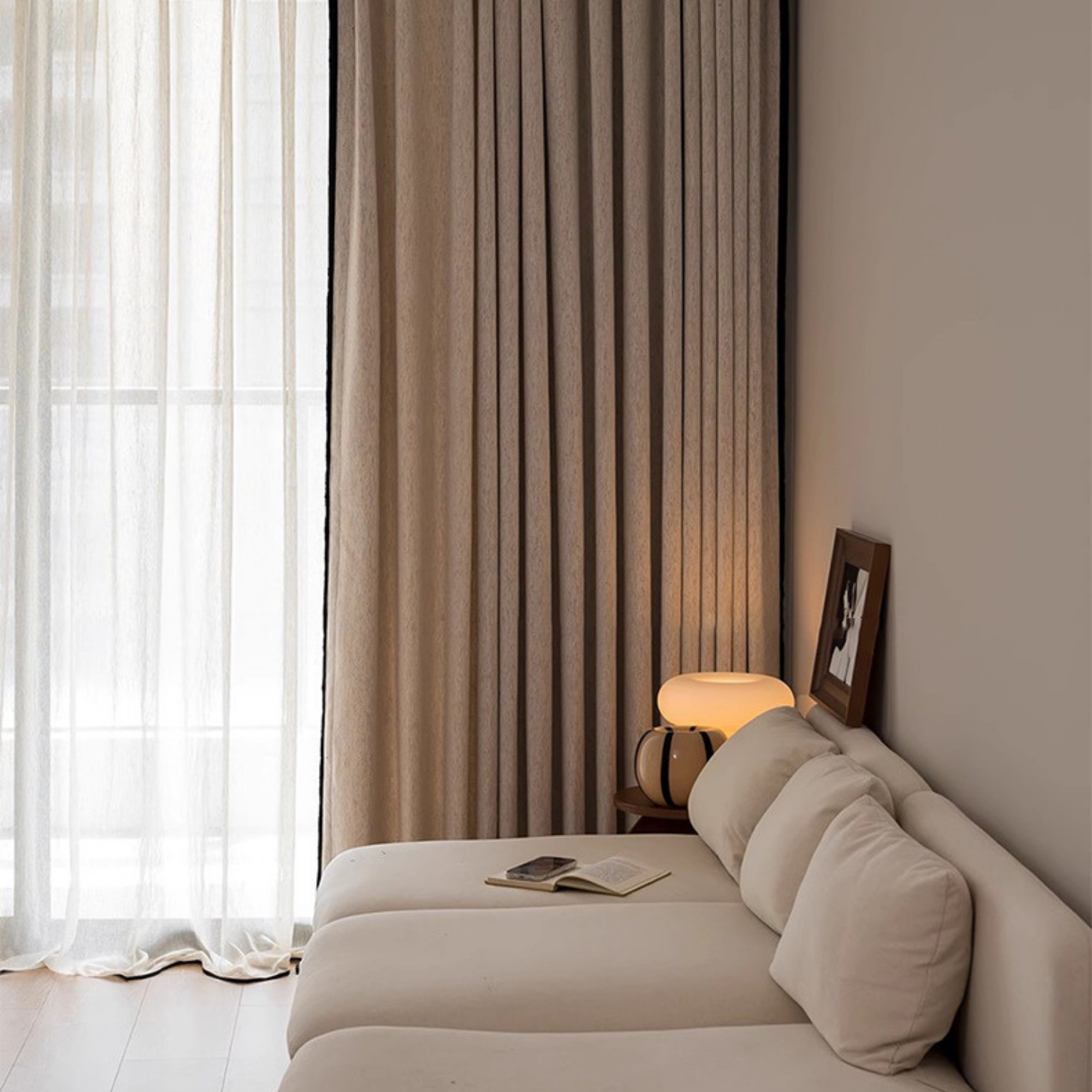 custom curtains in living room