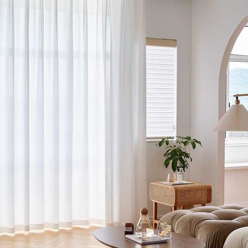 Cloud Privacy Semi - Sheer Curtains [2x thicker] - Lumos CurtainsWhite