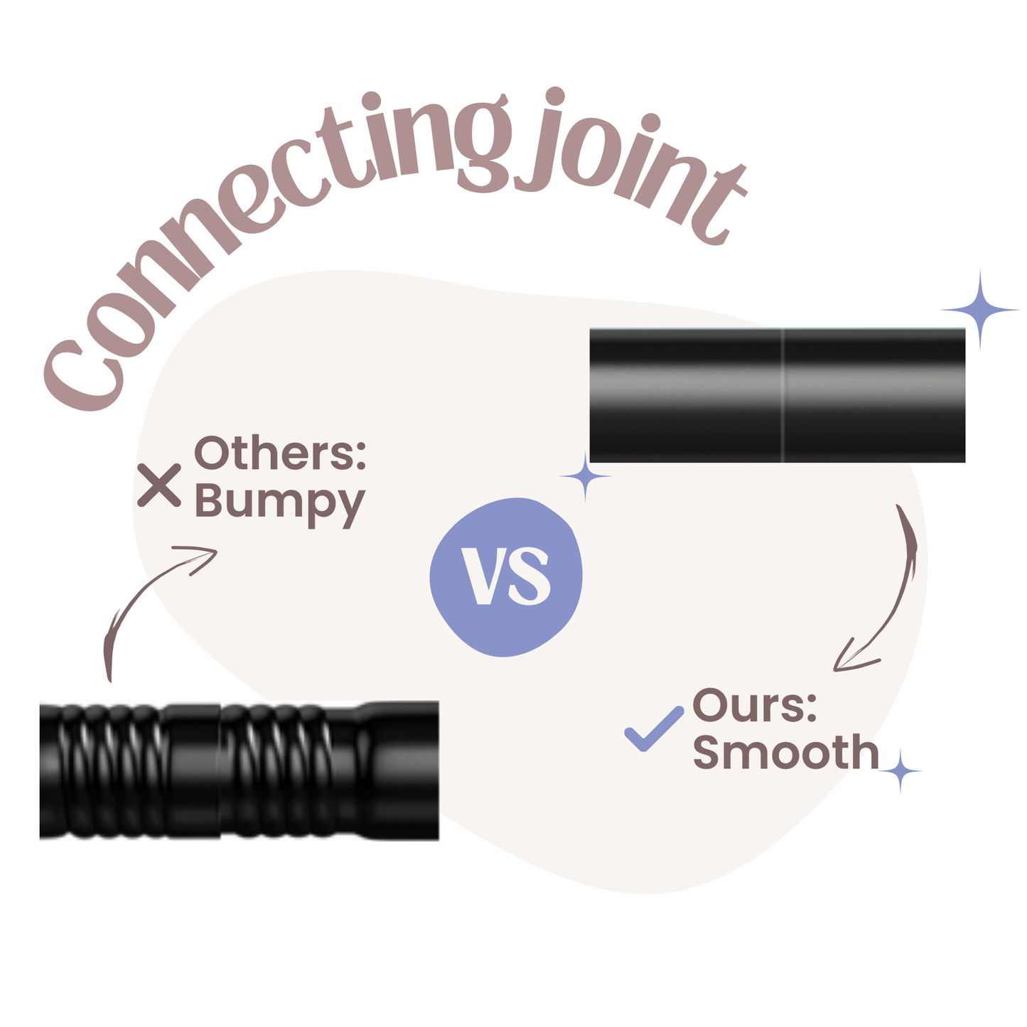 smooth connecting joint on curtain rod allows smooth drawing of curtain pannels