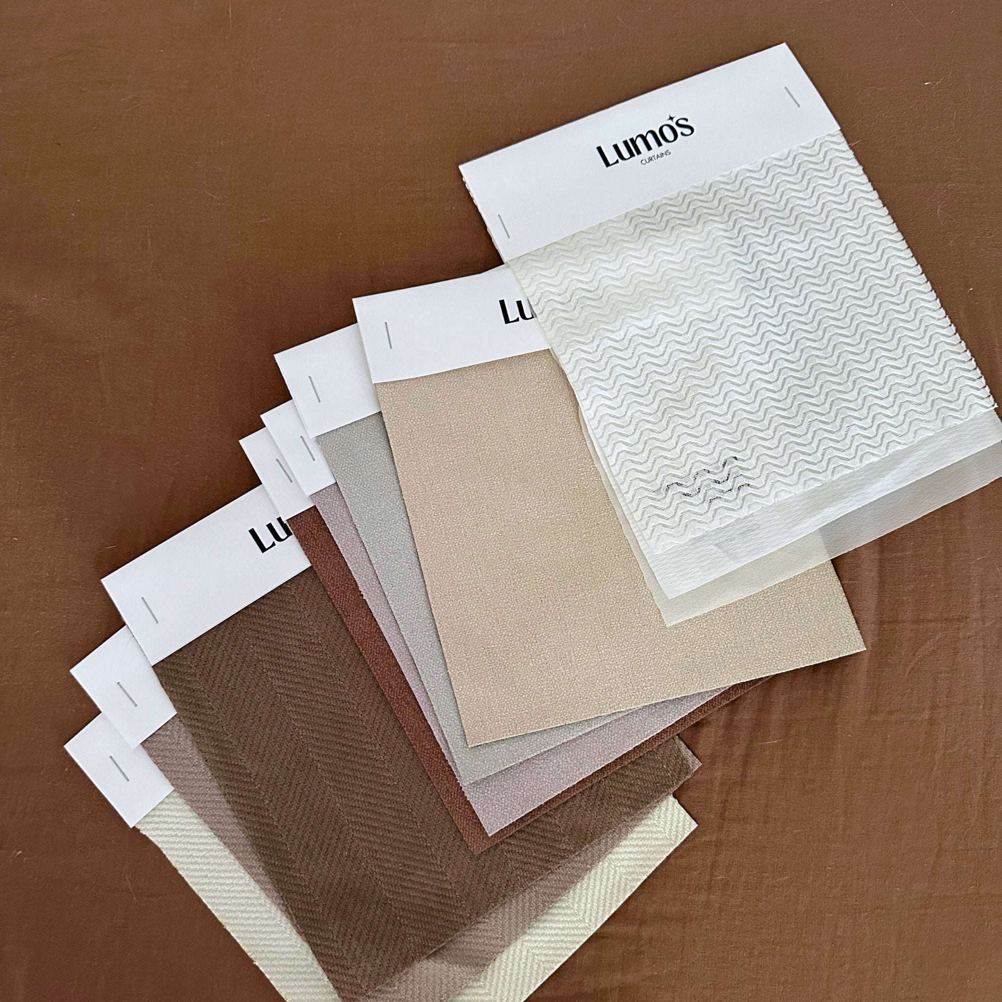 Fabric Swatches for all collections from Lumos Curtains