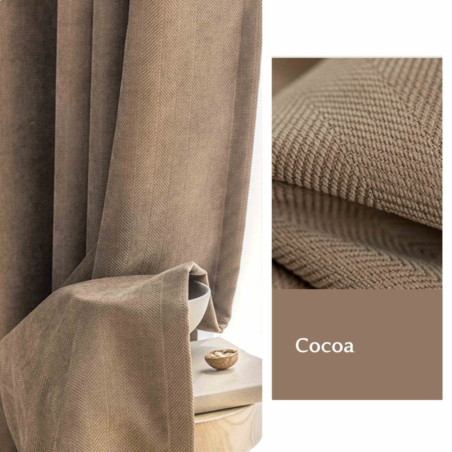 Herringbone Curtains - Lumos CurtainsCocoa