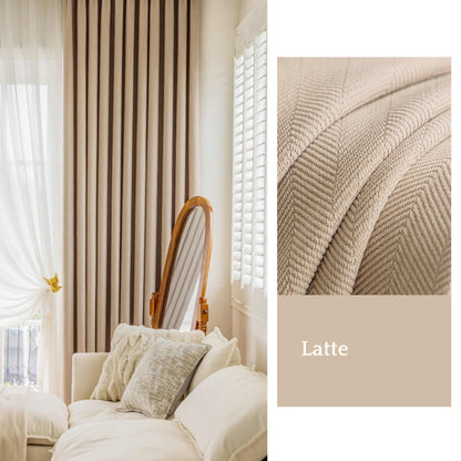 Herringbone Curtains - Lumos CurtainsLatte